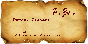 Perdek Zsanett névjegykártya